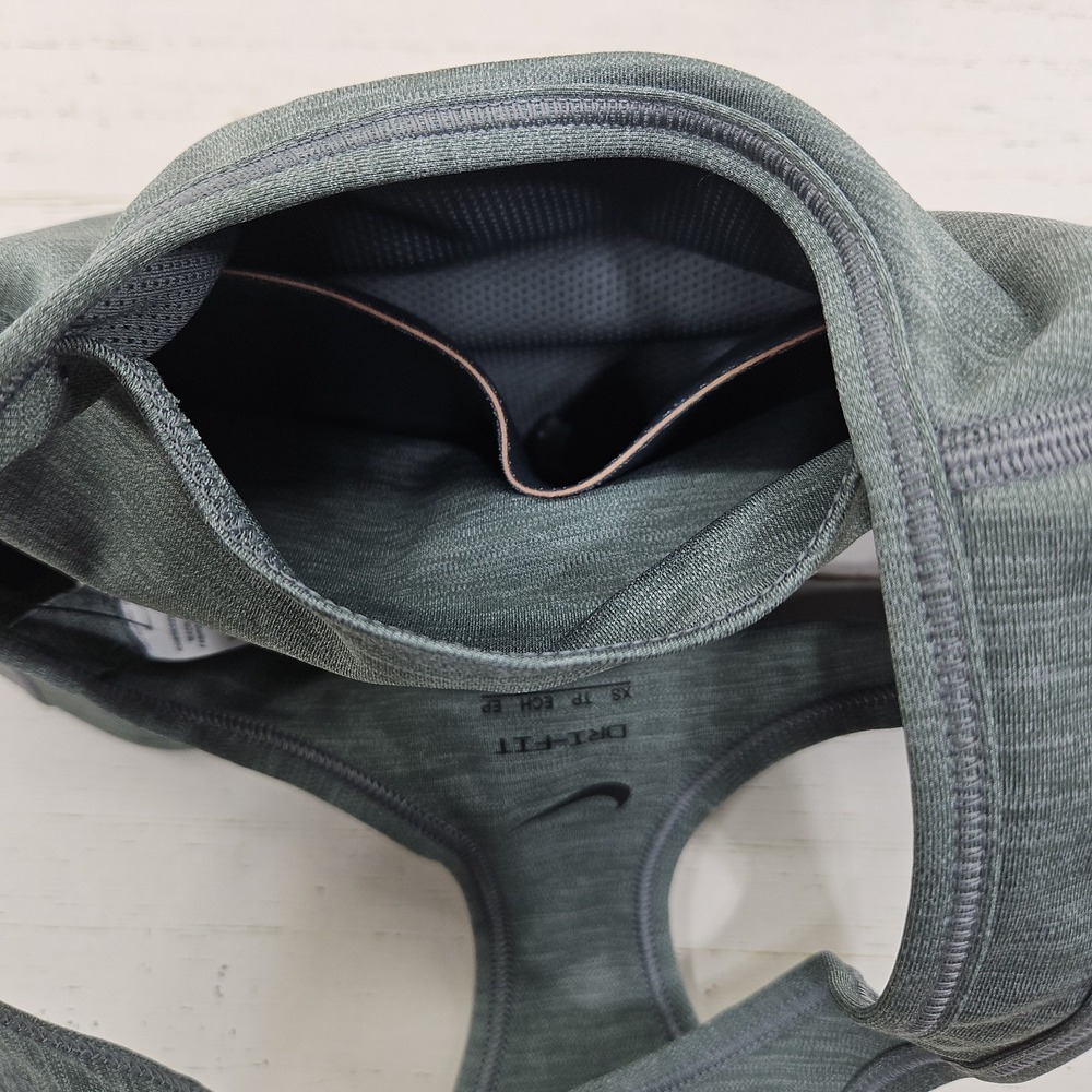 Nike Swoosh Medium Support Padded Sports Bra Womens XS Gray 1 Piece Pad BV3636 - Picture 7 of 9